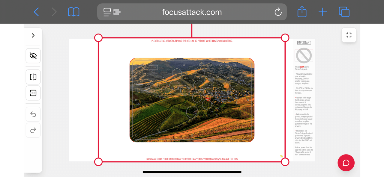 Mini.FS Studio Landscape Mode: Minimized Toolbar