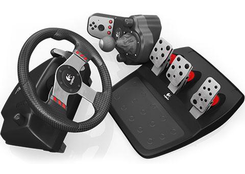 The Logitech G27 steering wheel (for PlayStation and PC)